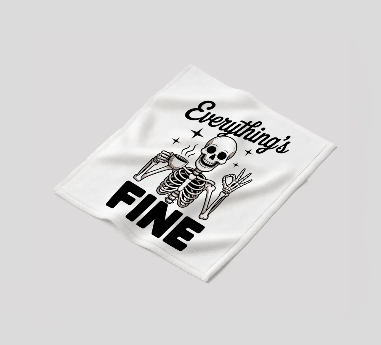 Tutto va bene - Squelette Zen et Café coperta in pile da Plain Thoughts