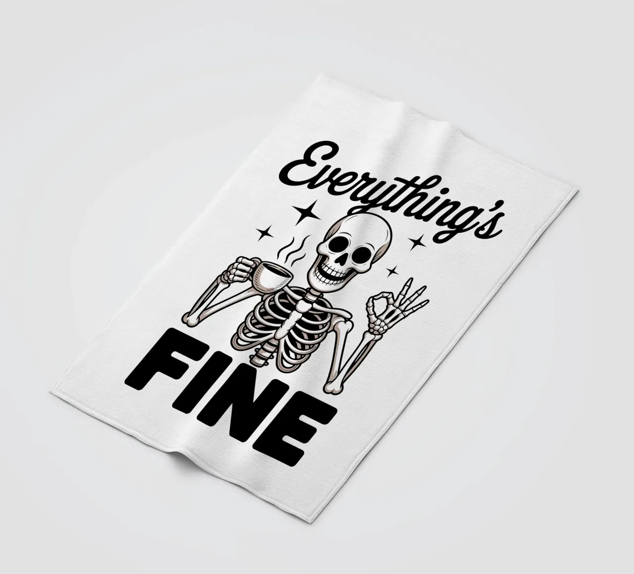 Tutto va bene - Squelette Zen et Café coperta in pile da Plain Thoughts