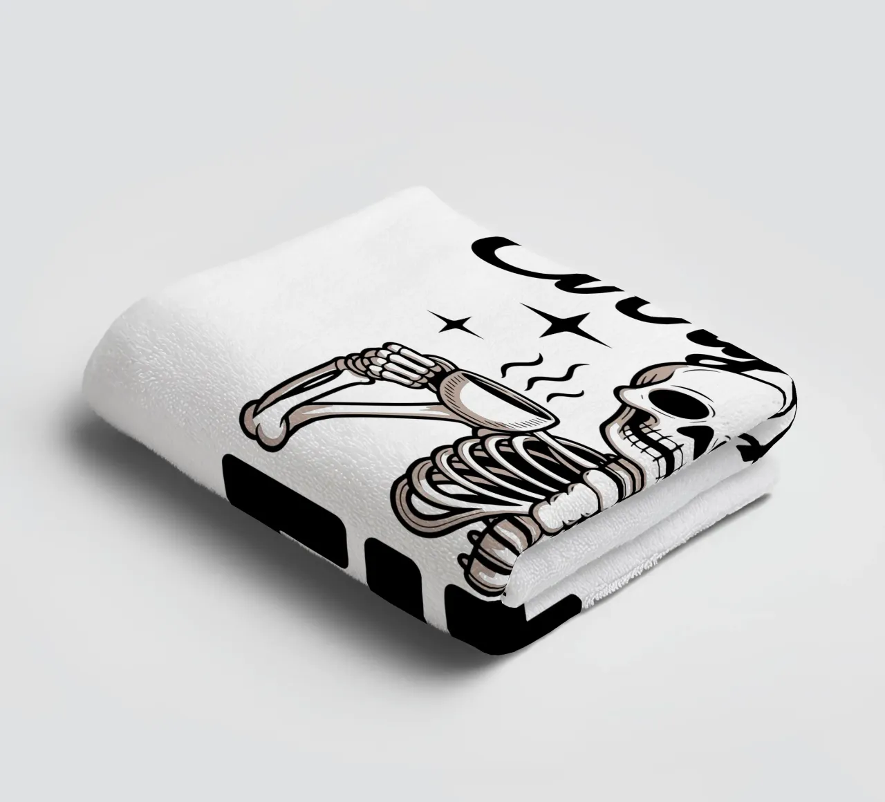 Tutto va bene - Squelette Zen et Café asciugamano da bagno da Plain Thoughts