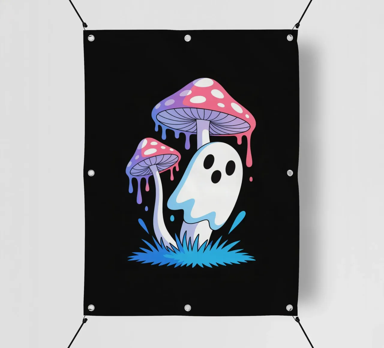 Funghi fantasma - Vibrazioni carine e trippy telo in pvc da Plain Thoughts