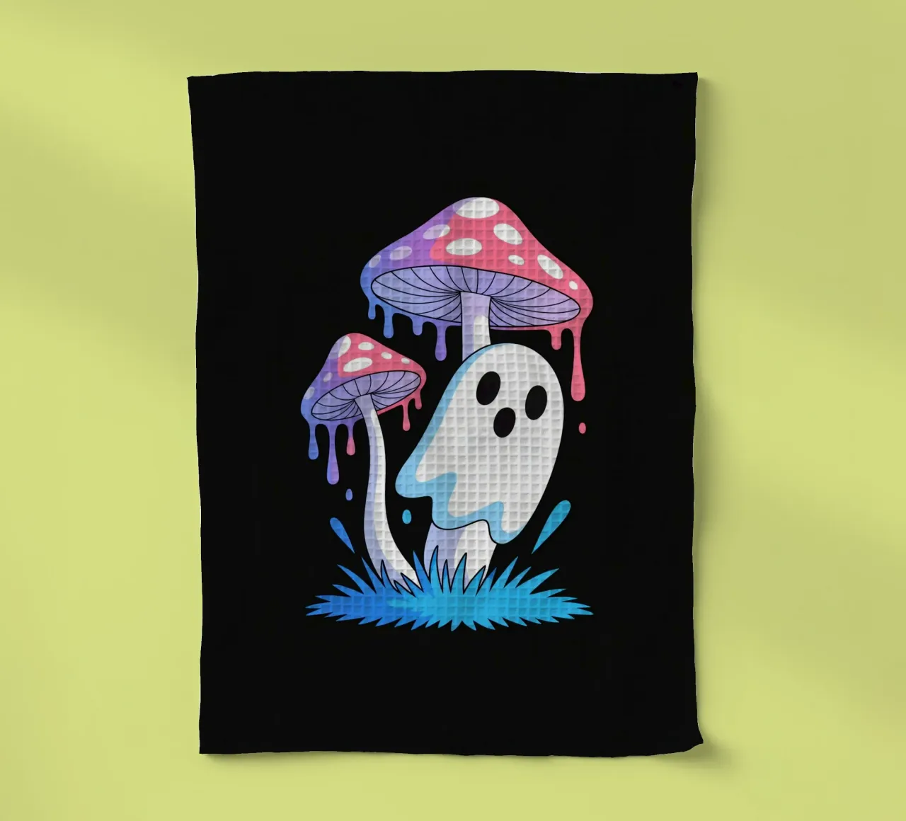 Champignons Fantômes – Cute & Trippy Vibes torchon de Plain Thoughts