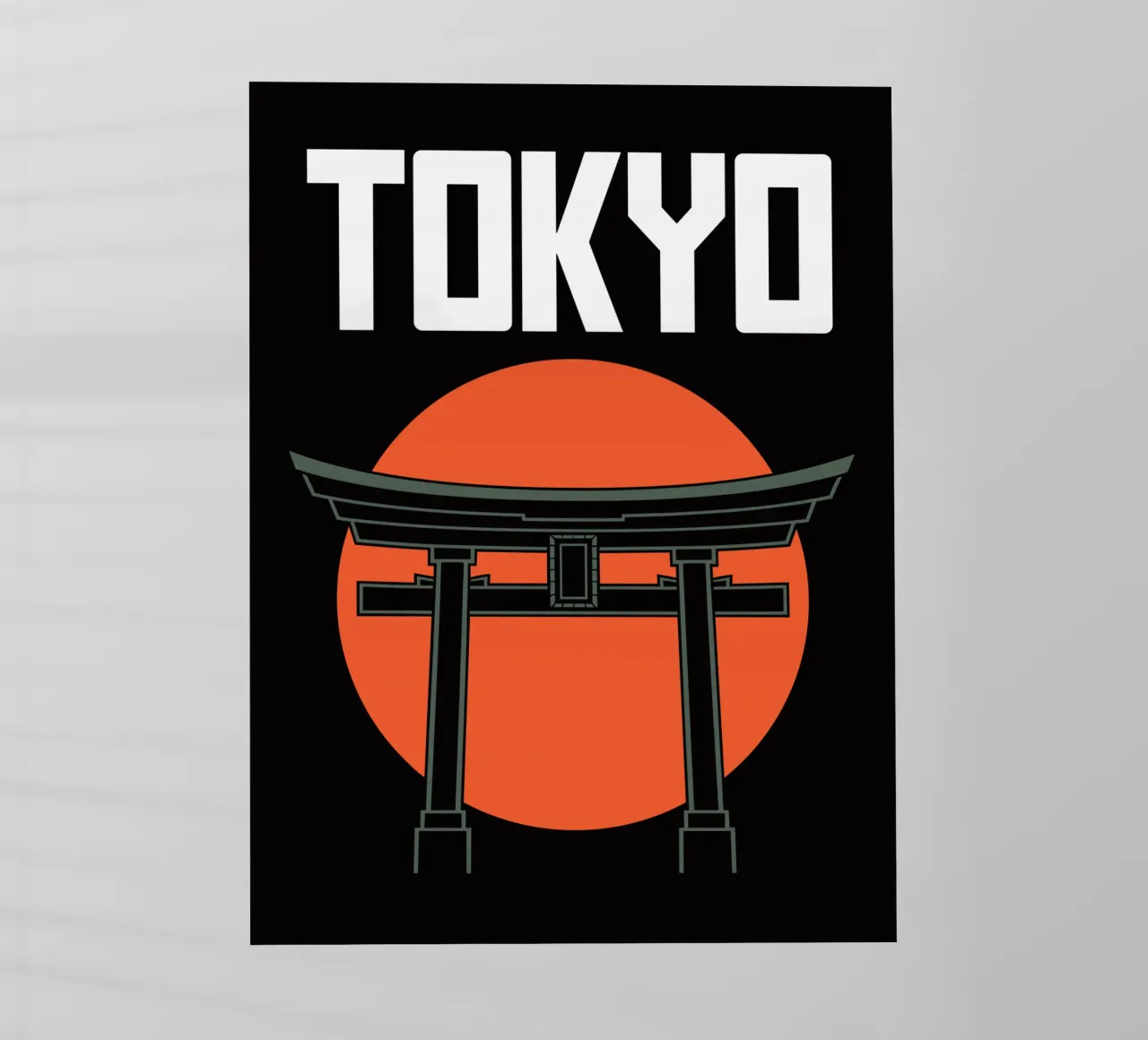 Tokyo Giappone - Torii e sole rosso minimalista pellicola backlit da Plain Thoughts