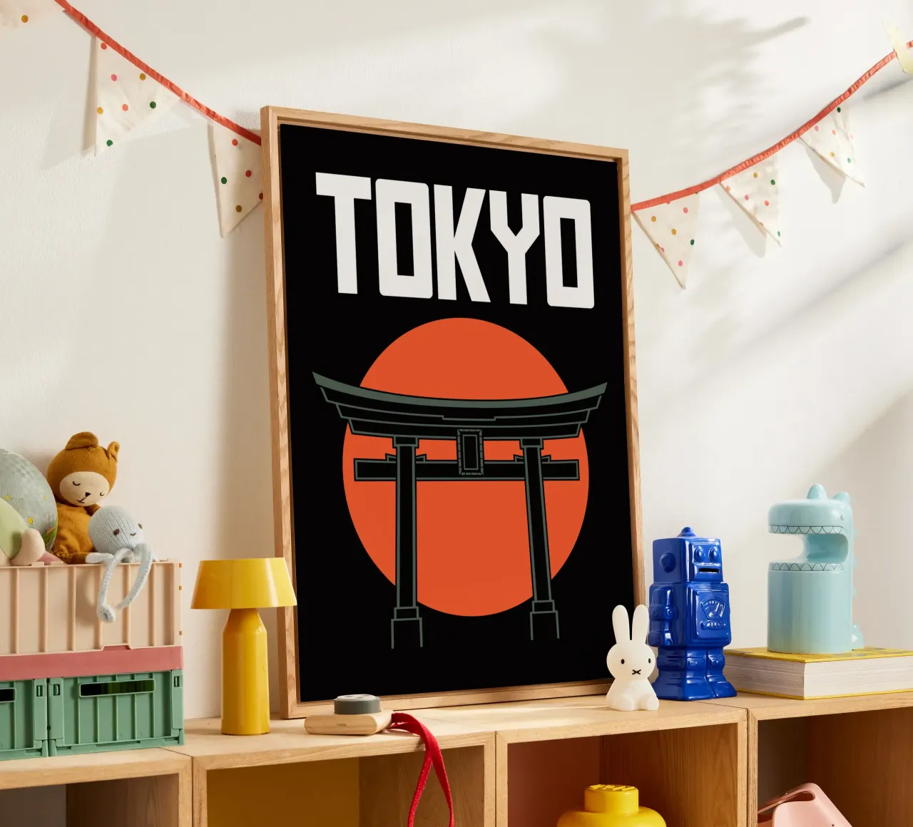 Tokyo Giappone - Torii e sole rosso minimalista plexiglass da Plain Thoughts