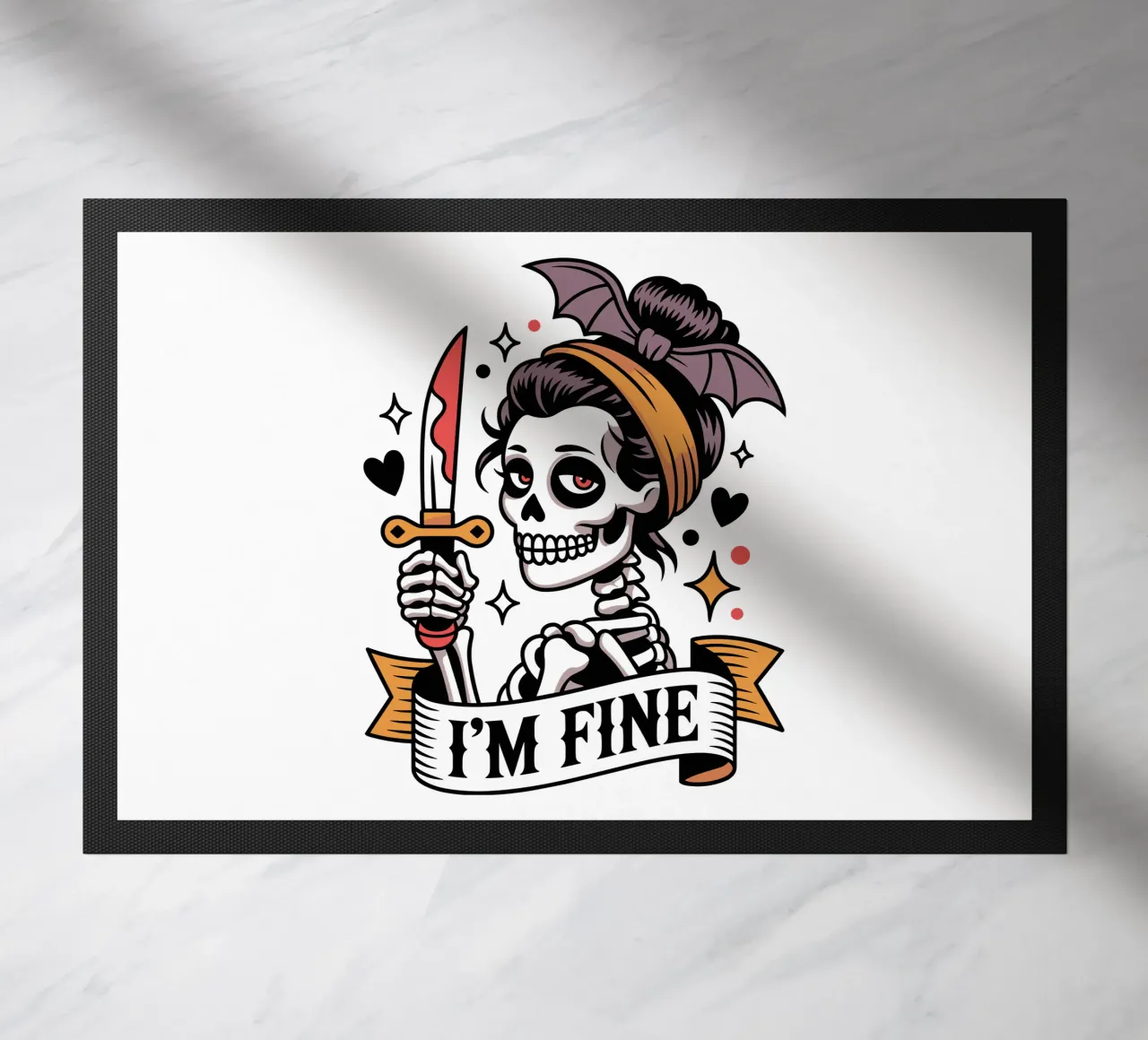 Tatuaggio ironico - Scheletro di Halloween zerbino da Plain Thoughts