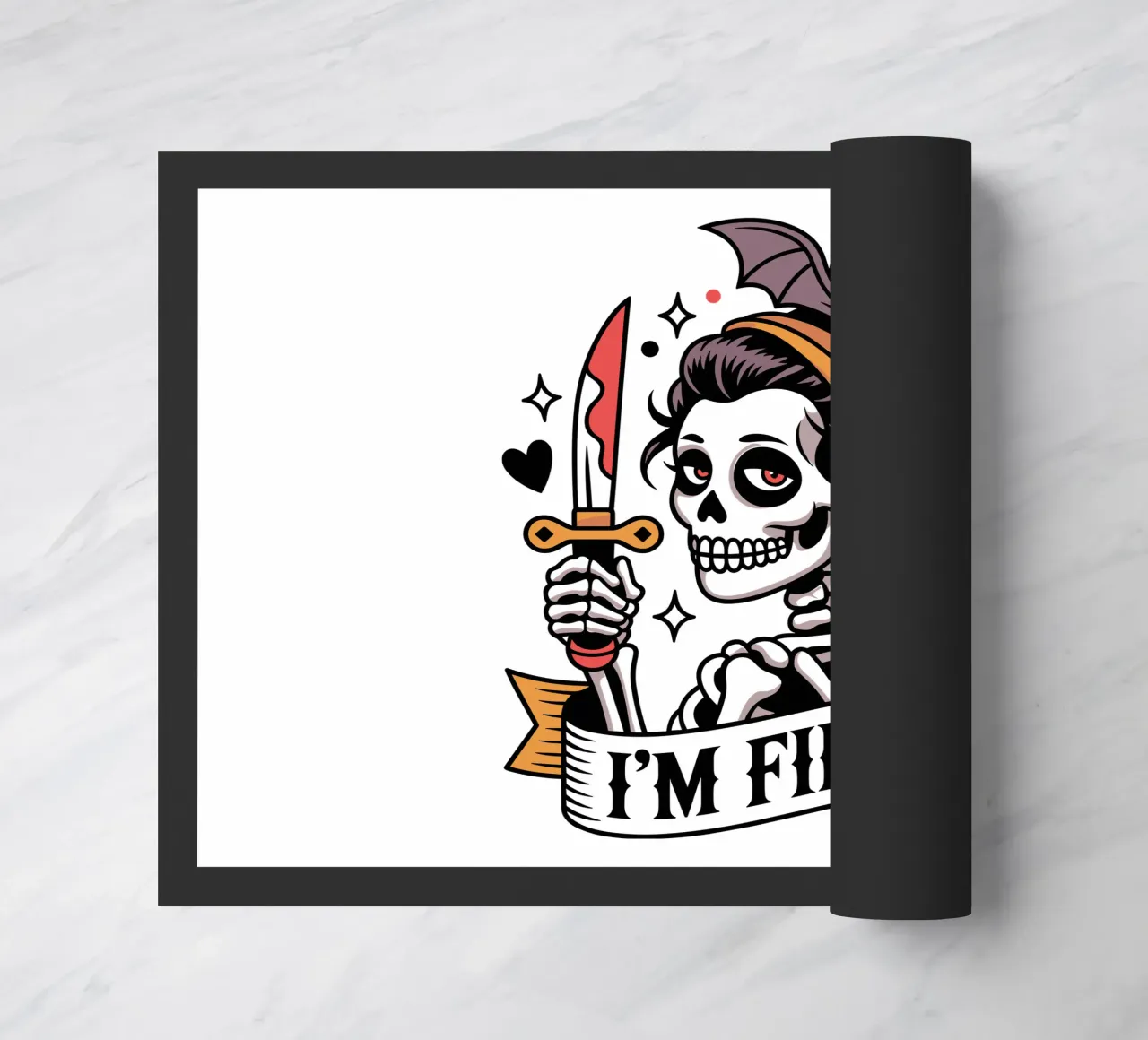 Tatuaggio ironico - Scheletro di Halloween zerbino da Plain Thoughts
