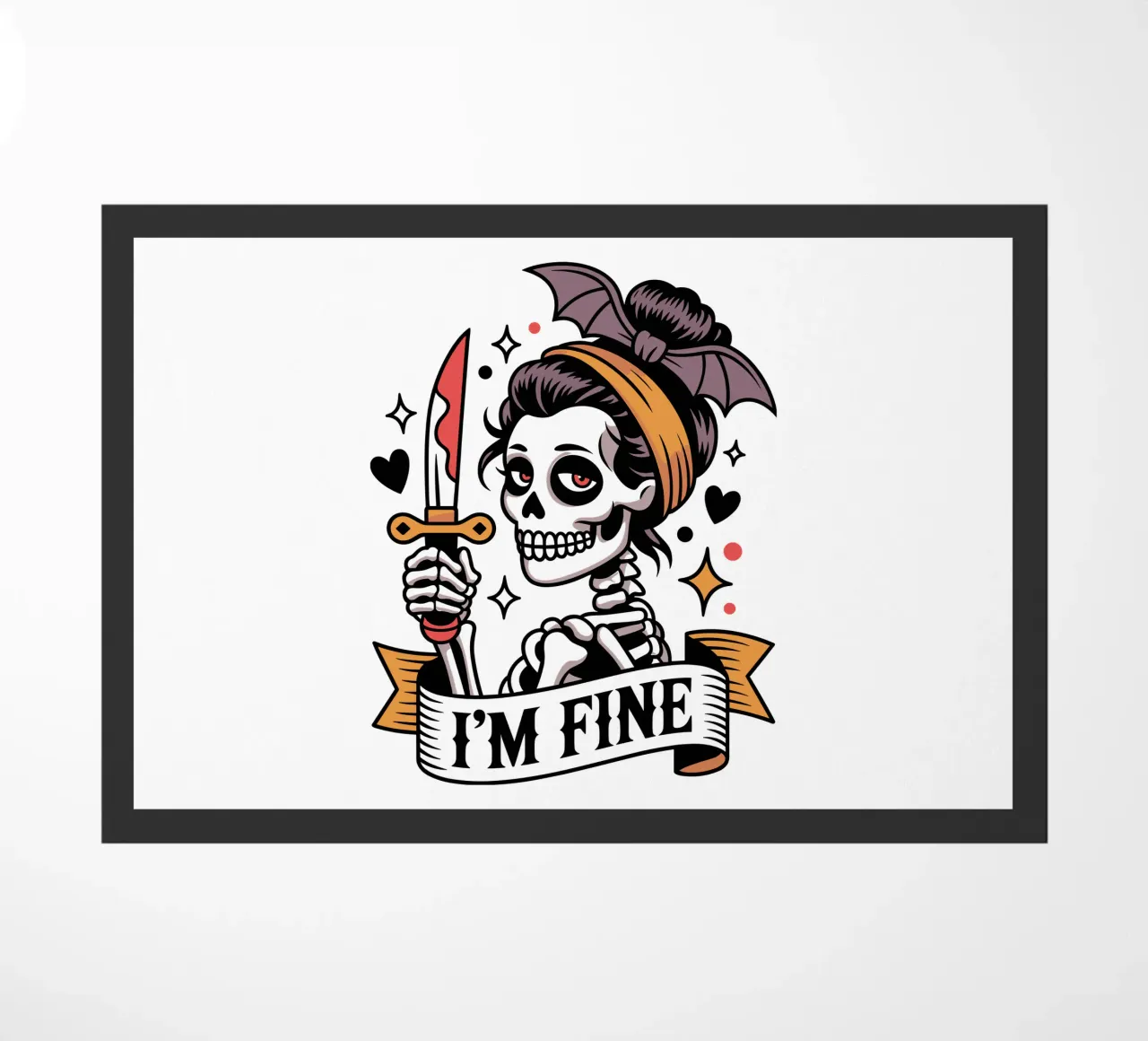 Tatuaggio ironico - Scheletro di Halloween zerbino da Plain Thoughts