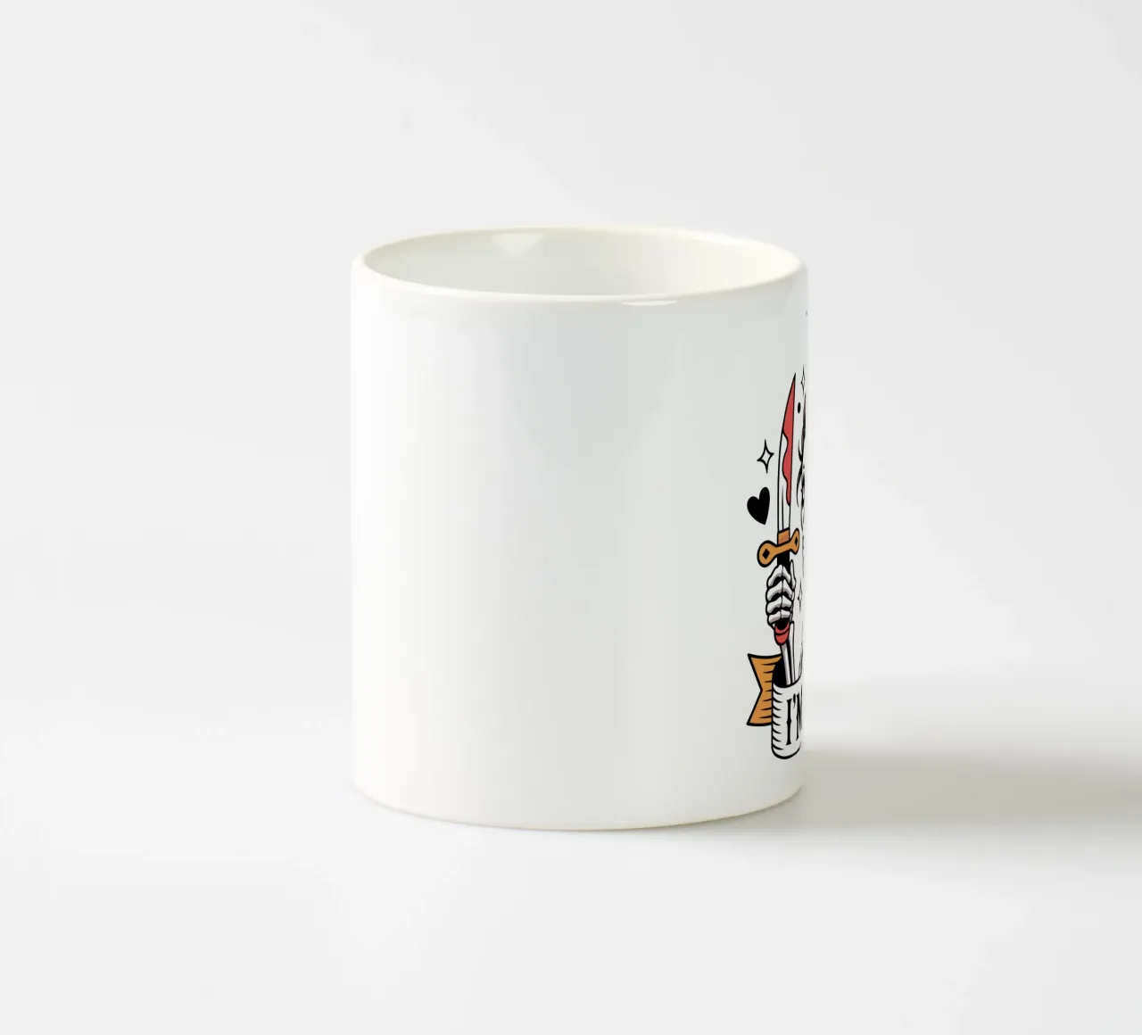 Tatuaggio ironico - Scheletro di Halloween tazza in ceramica da Plain Thoughts