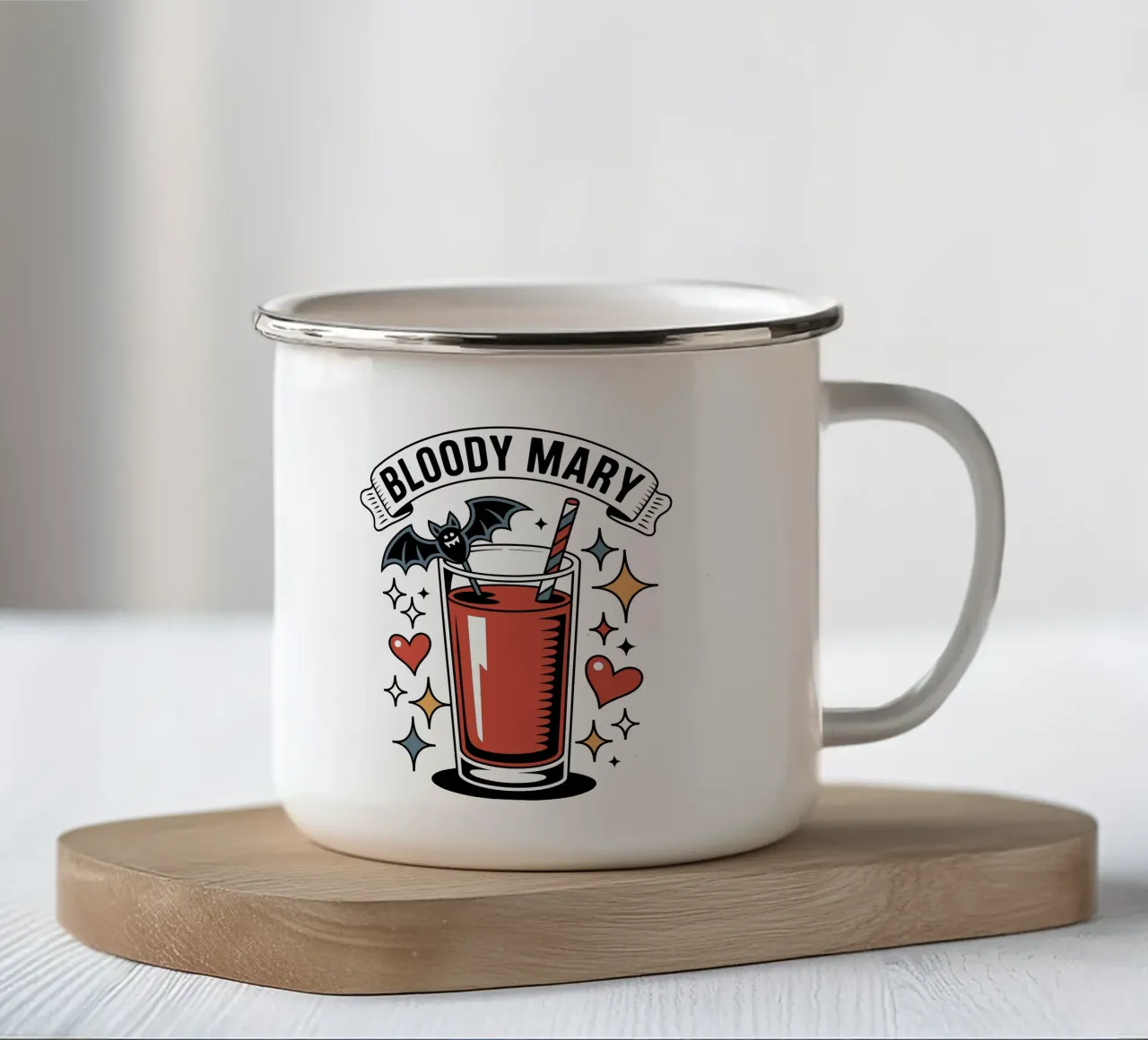 Bloody Mary - Cocktail Goth e Chauve-Souris tazza in smalto da Plain Thoughts