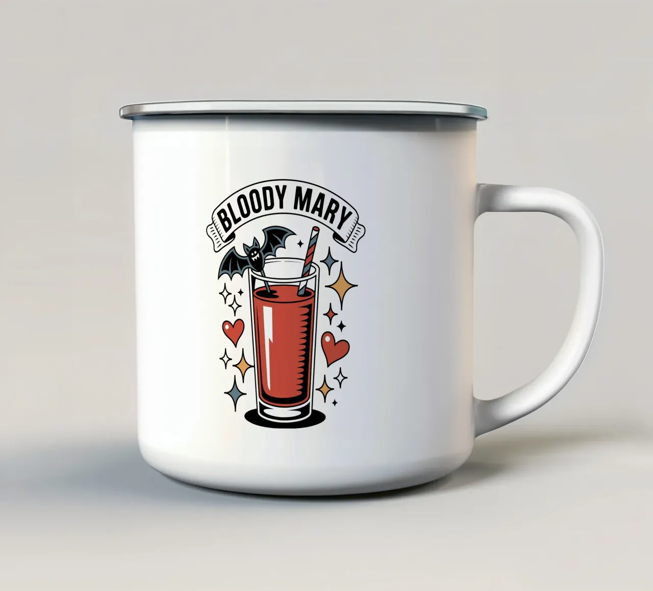 Bloody Mary - Cocktail Goth e Chauve-Souris tazza in smalto da Plain Thoughts