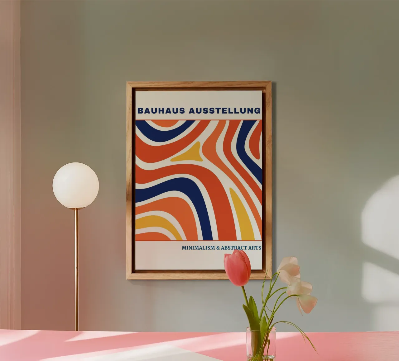 Bauhaus Abstract Flow Art | Primary Color Block Minimalist alu-dibond by Grungeo