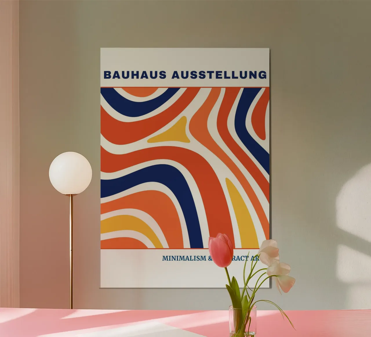 Bauhaus Abstract Flow Art | Primary Color Block Minimalist alu-dibond by Grungeo