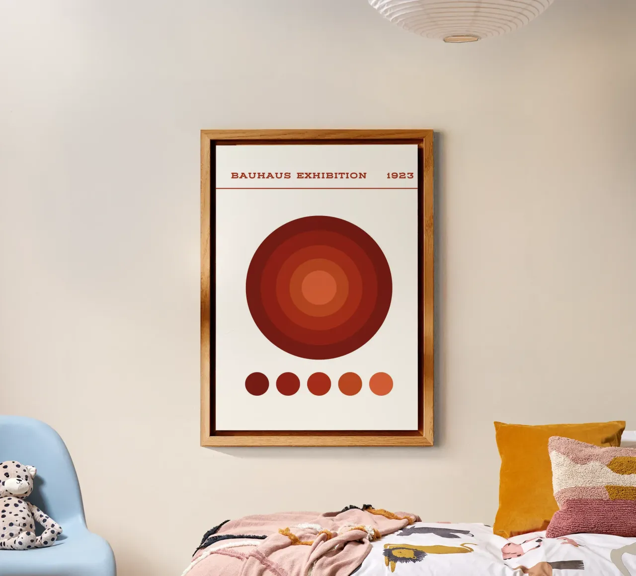 Bauhaus Cerchi concentrici | Studio del colore a gradienti rossi 1923 alluminio dibond da Grungeo