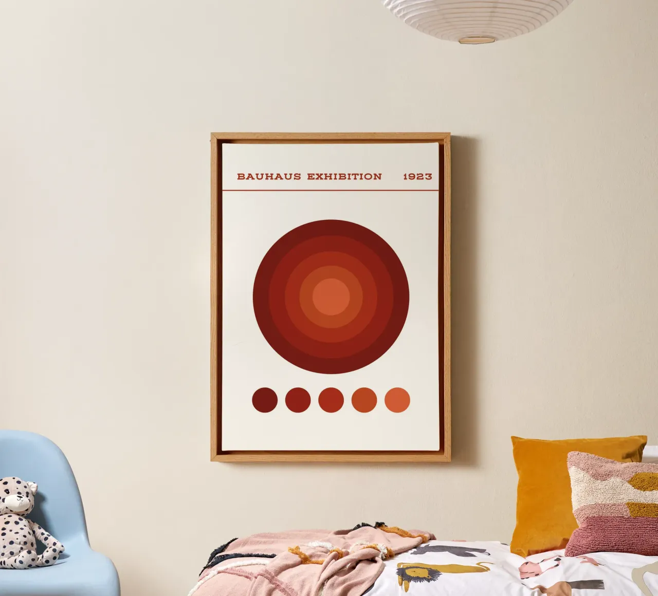 Bauhaus Concentric Circles | Red Gradient Color Study 1923 canvas by Grungeo