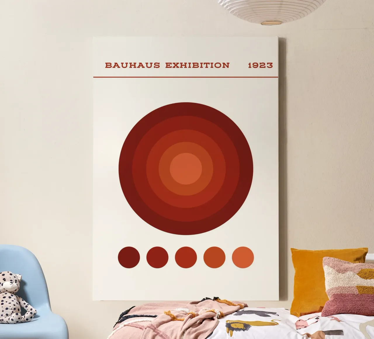 Bauhaus Concentric Circles | Red Gradient Color Study 1923 canvas by Grungeo