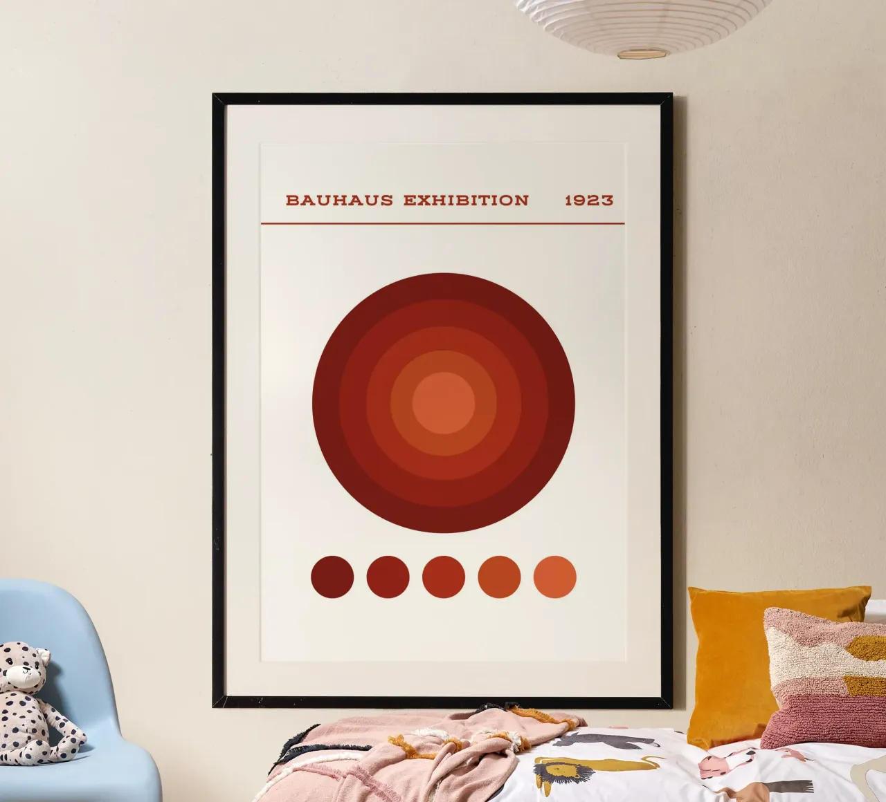 Bauhaus Cerchi concentrici | Studio del colore a gradienti rossi 1923 carta hahnemühle da Grungeo
