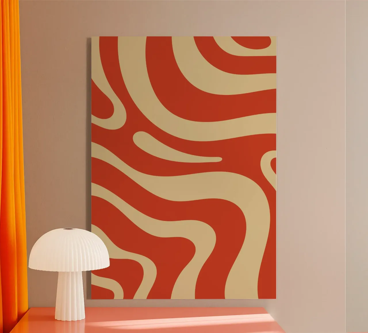Poster astratto a vortice in terracotta - Groovy Retro Flow Art plexiglass da Grungeo