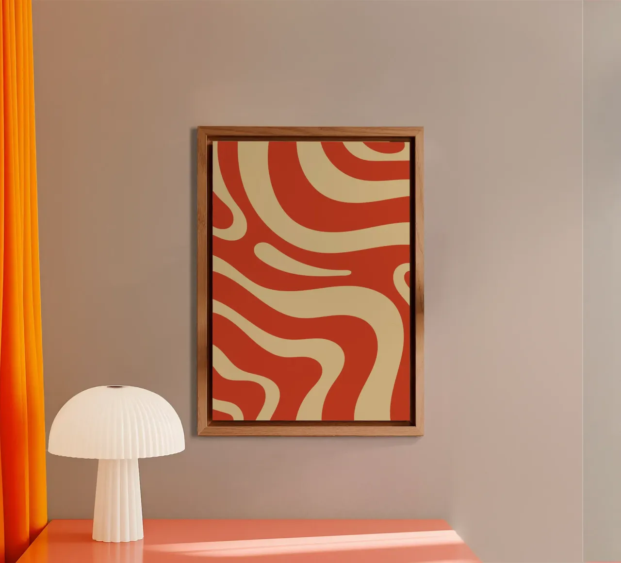 Poster astratto a vortice in terracotta - Groovy Retro Flow Art alluminio dibond da Grungeo