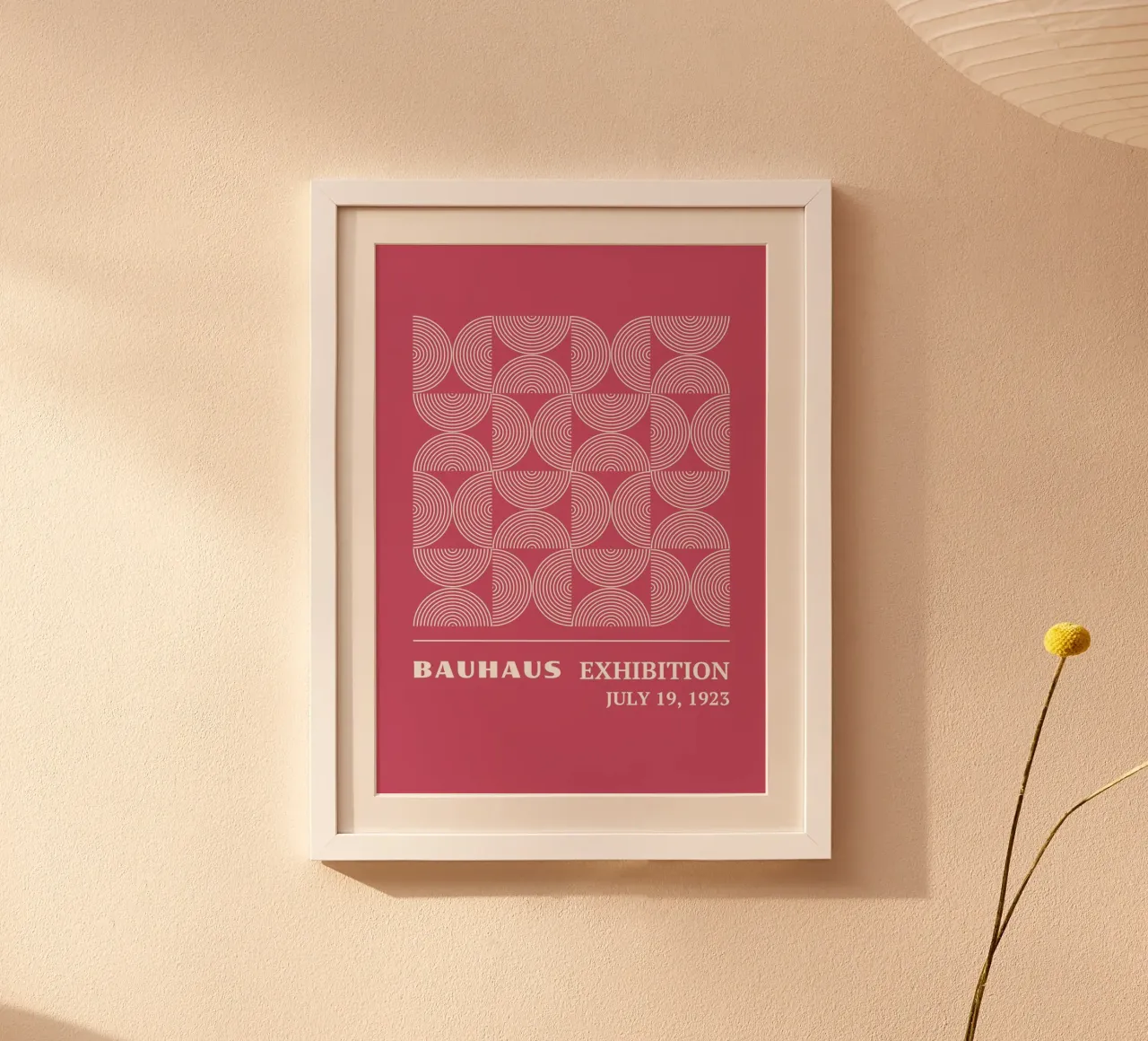 Bauhaus Op Art Circles | Rosa Modello a linee concentriche poster da Grungeo