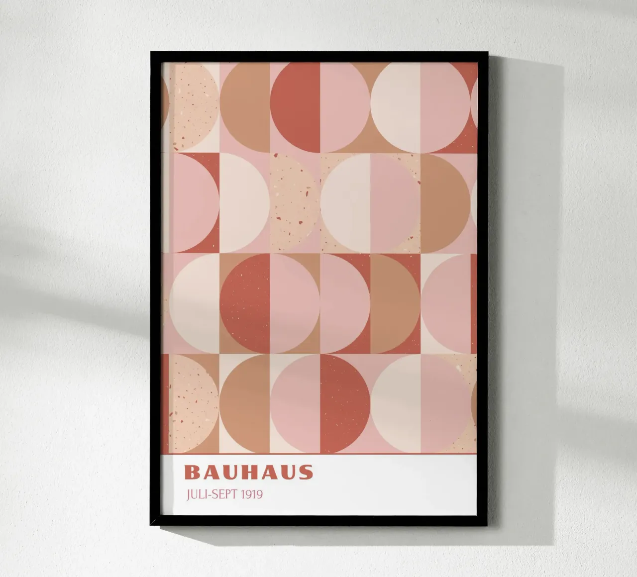 Bauhaus Terrazzo Geometric | Pink & Terracotta Pattern 1919 poster da Grungeo