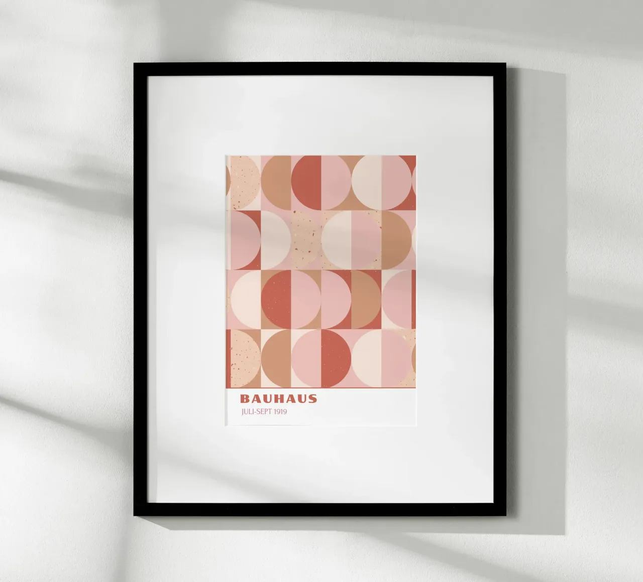 Bauhaus Terrazzo Geometric | Pink & Terracotta Pattern 1919 poster da Grungeo