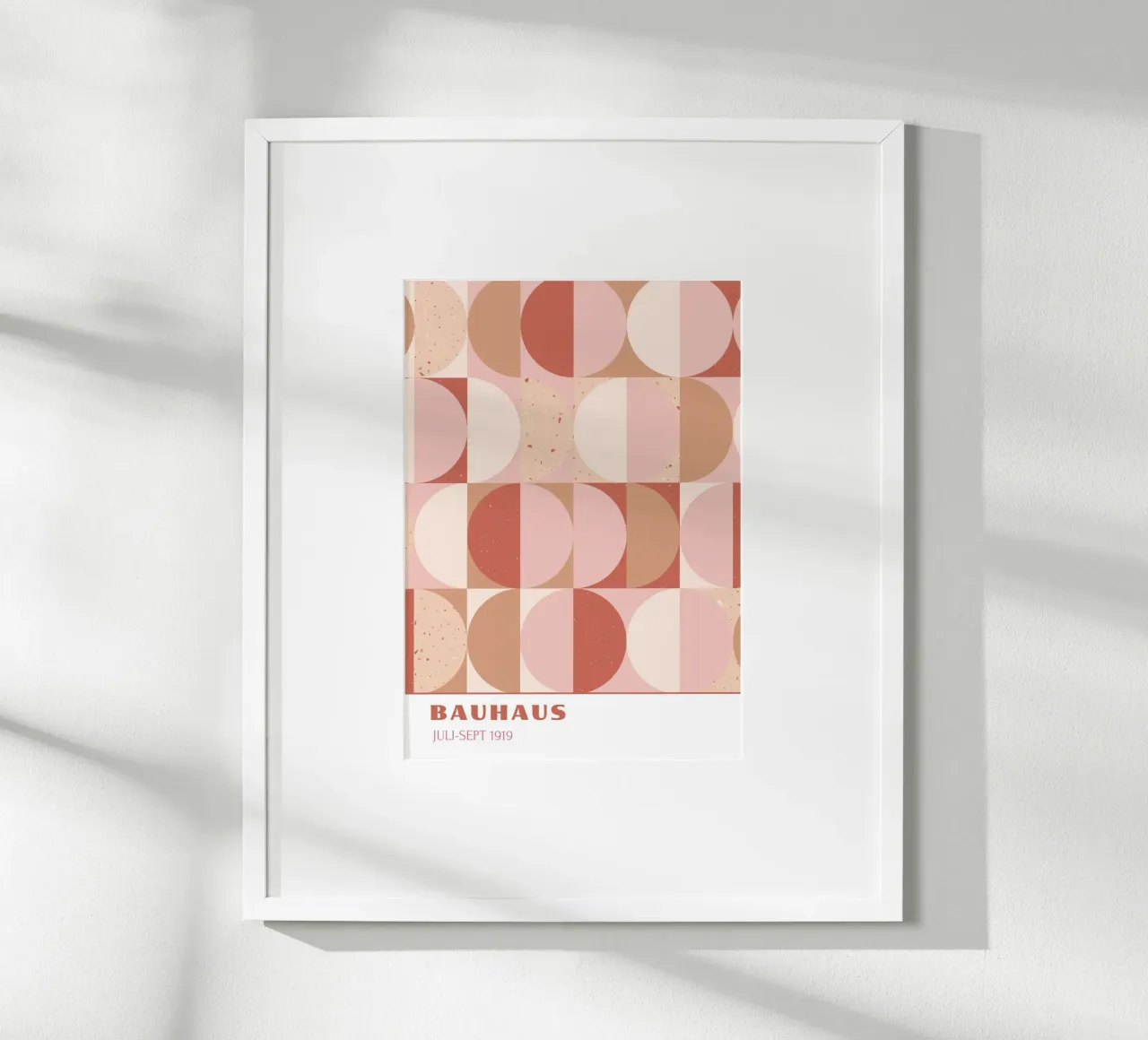 Bauhaus Terrazzo Geometric | Pink & Terracotta Pattern 1919 poster da Grungeo