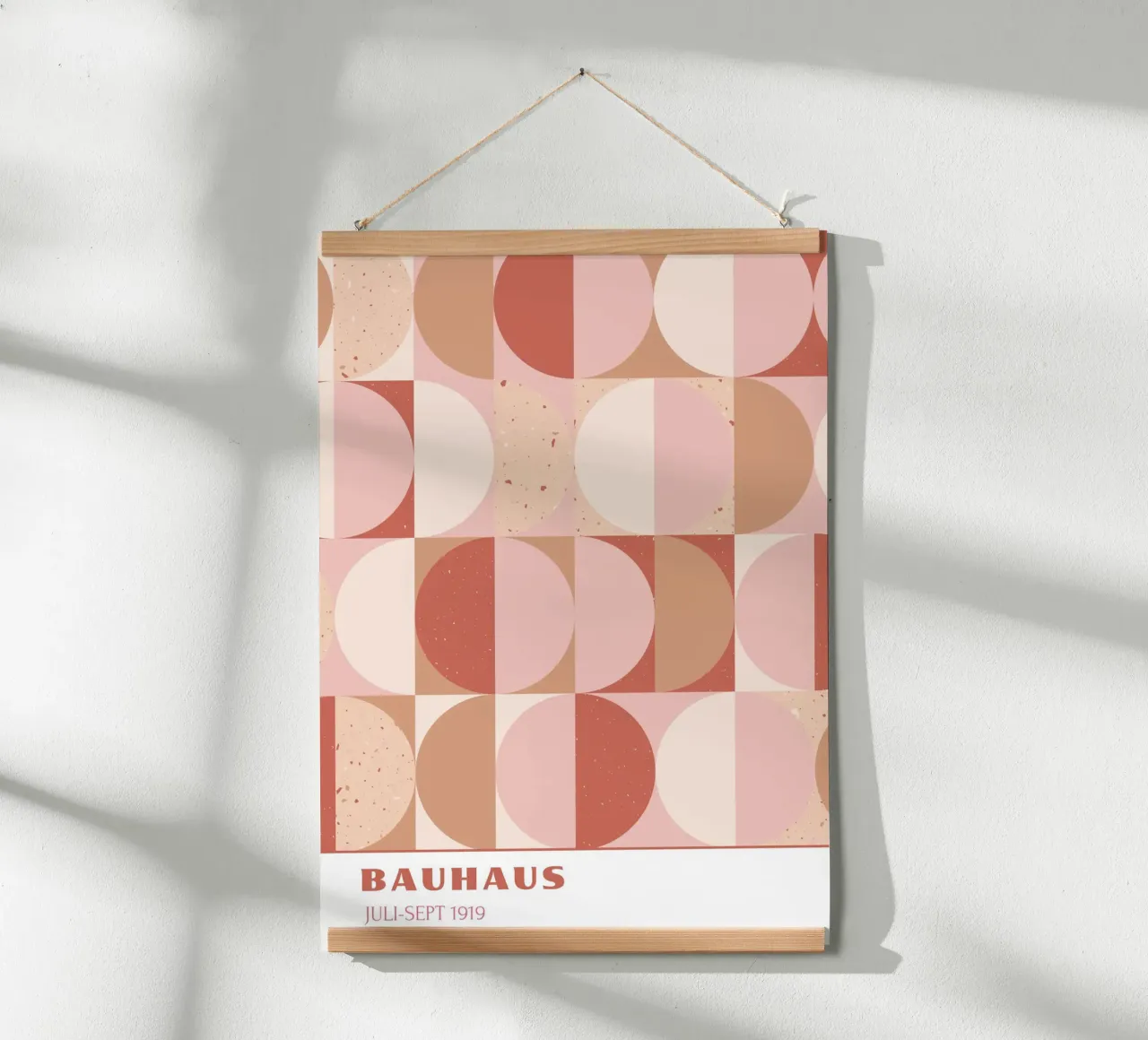 Bauhaus Terrazzo Geometric | Pink & Terracotta Pattern 1919 poster da Grungeo