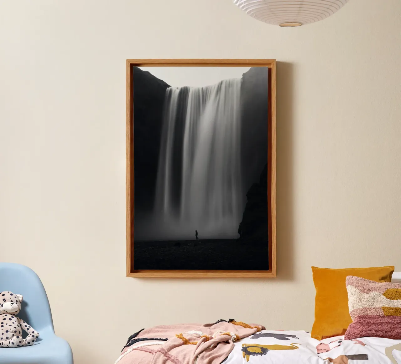 Water masses of the Skogafoss waterfall canvas by Fjöllart