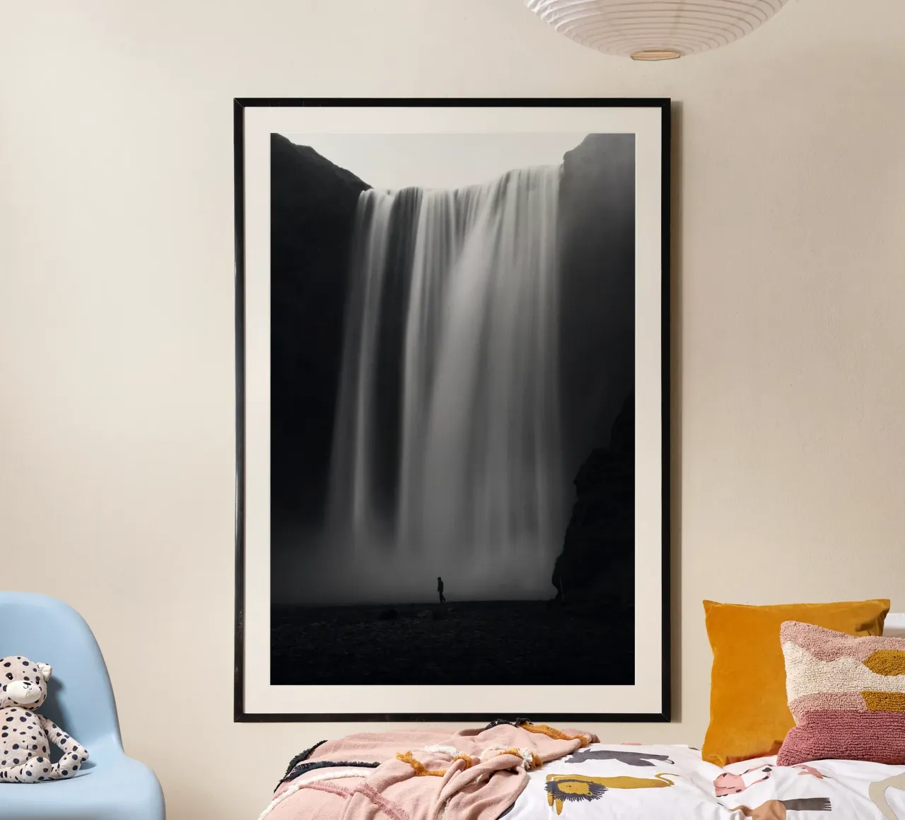 Le masse d'acqua della cascata di Skogafoss carta hahnemühle da Fjöllart