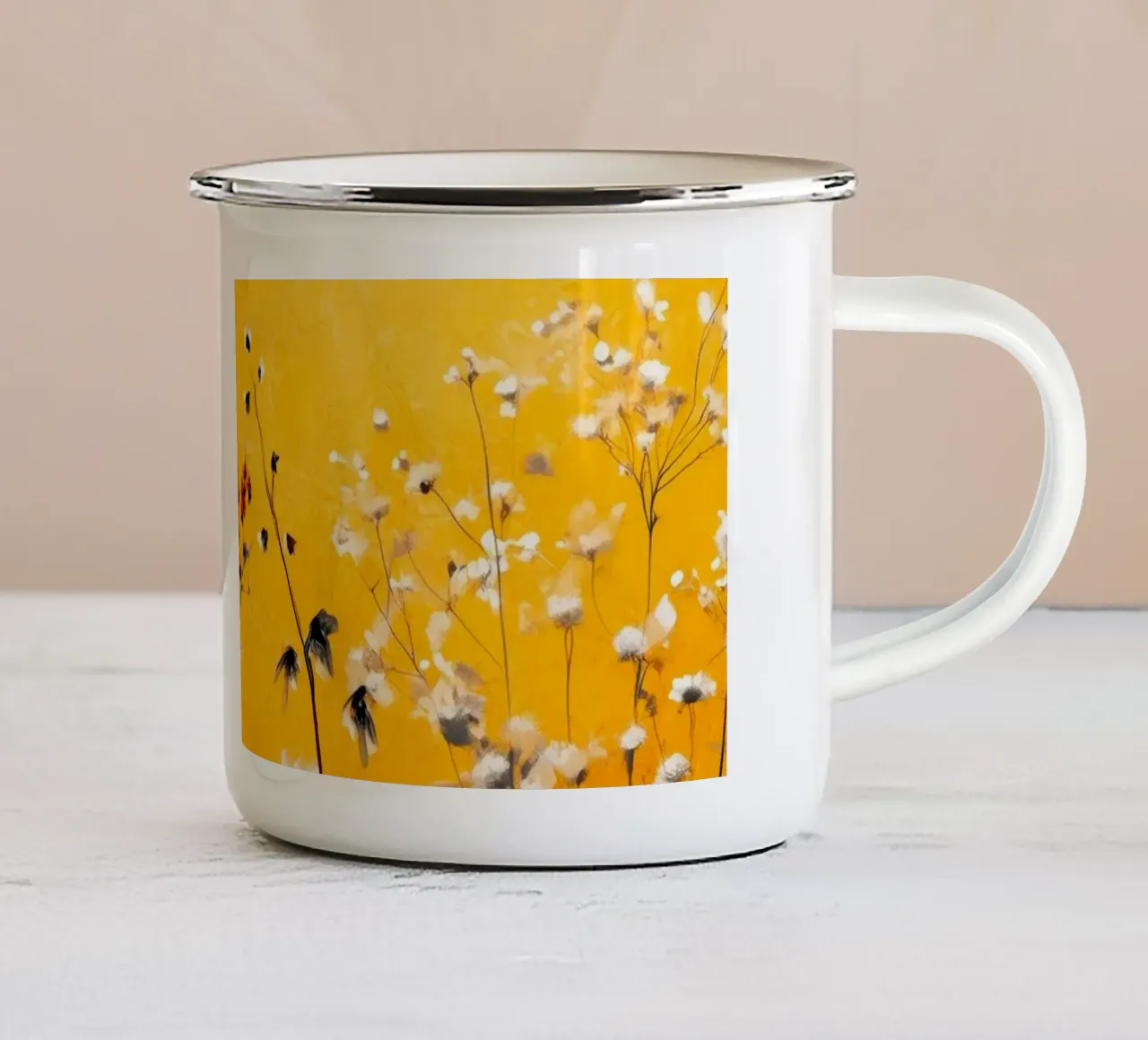 Prato giallo tazza in smalto da Justyna Jaszke JBJart