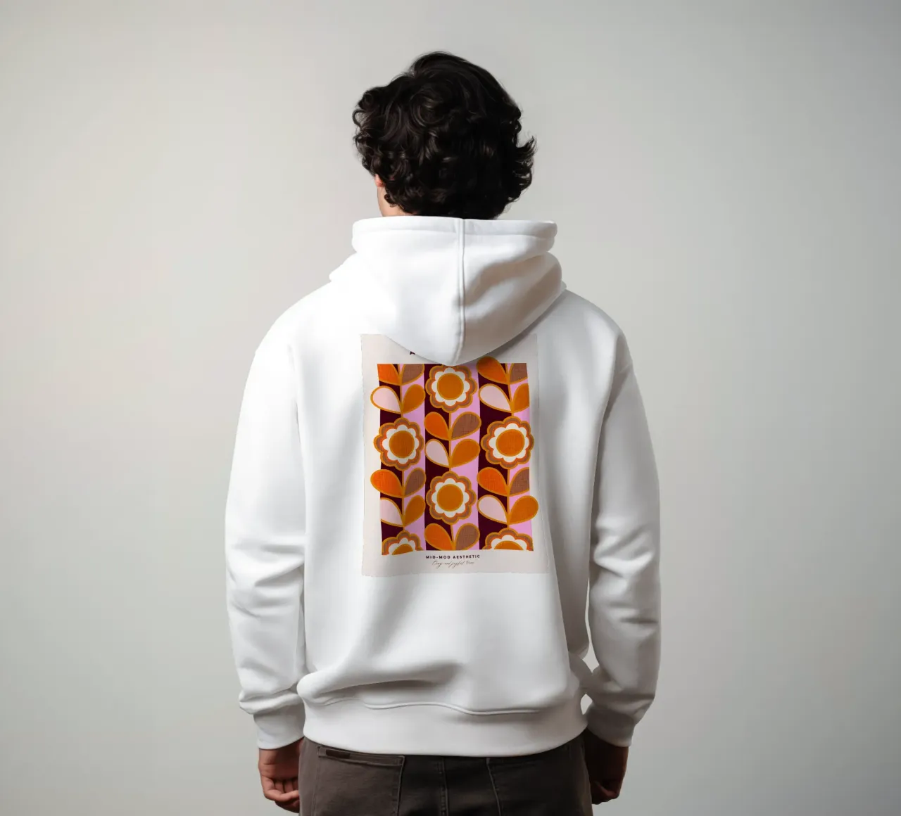 Bagliore d'autunno - Poster con motivo floreale a margherita Mid-Mod felpa con cappuccio da Dominique Vari