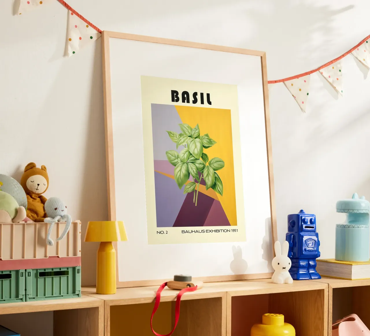 Basilico Cucina a base di erbe del metà del secolo poster da kakaka