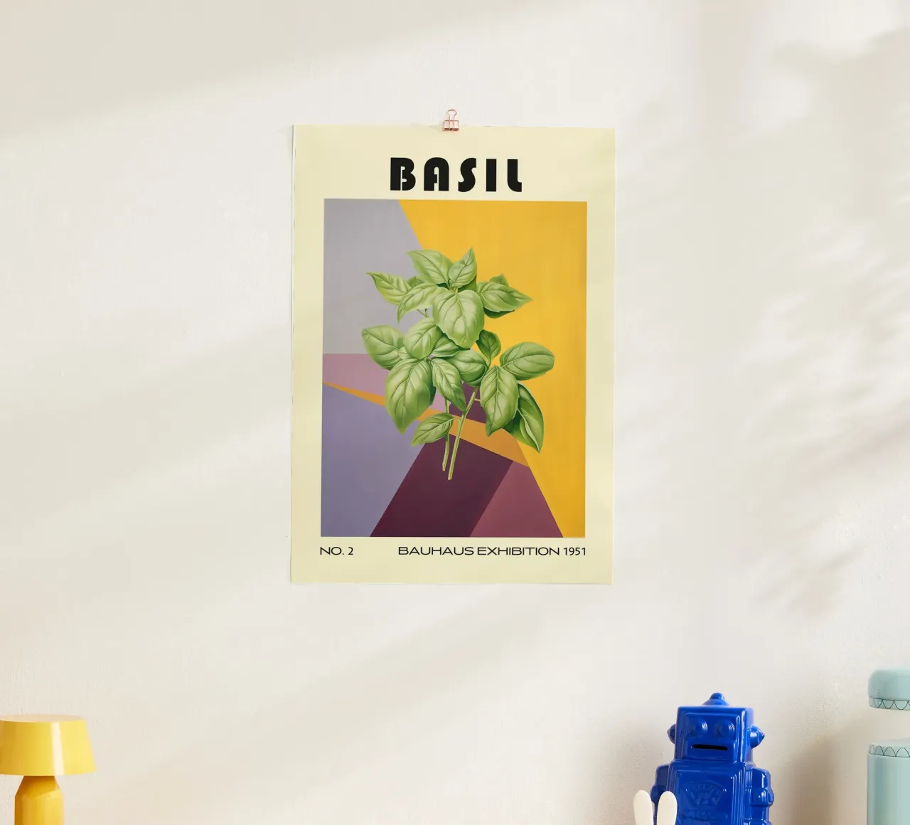 Basilico Cucina a base di erbe del metà del secolo poster da kakaka