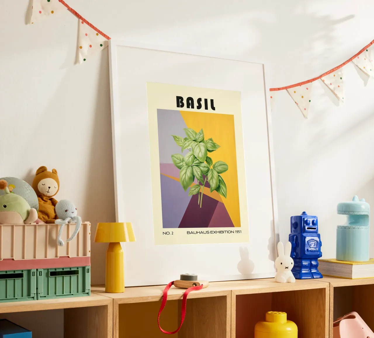 Basilico Cucina a base di erbe del metà del secolo poster da kakaka