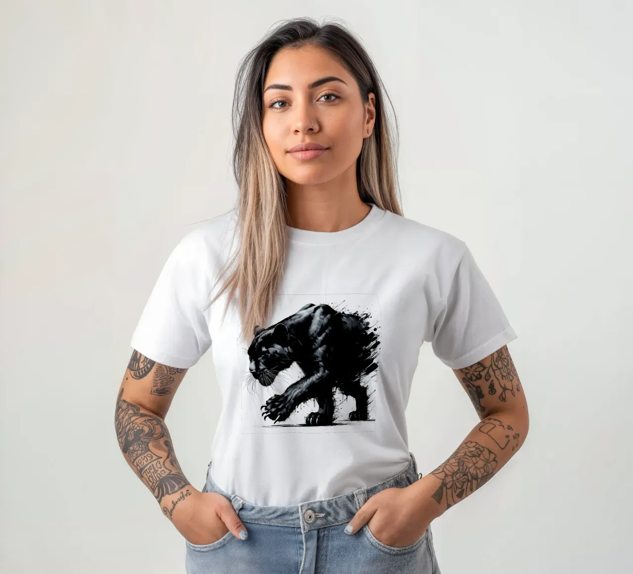 PANTERA NERA INAFFERRABILE t-shirt da ARTOMATIC