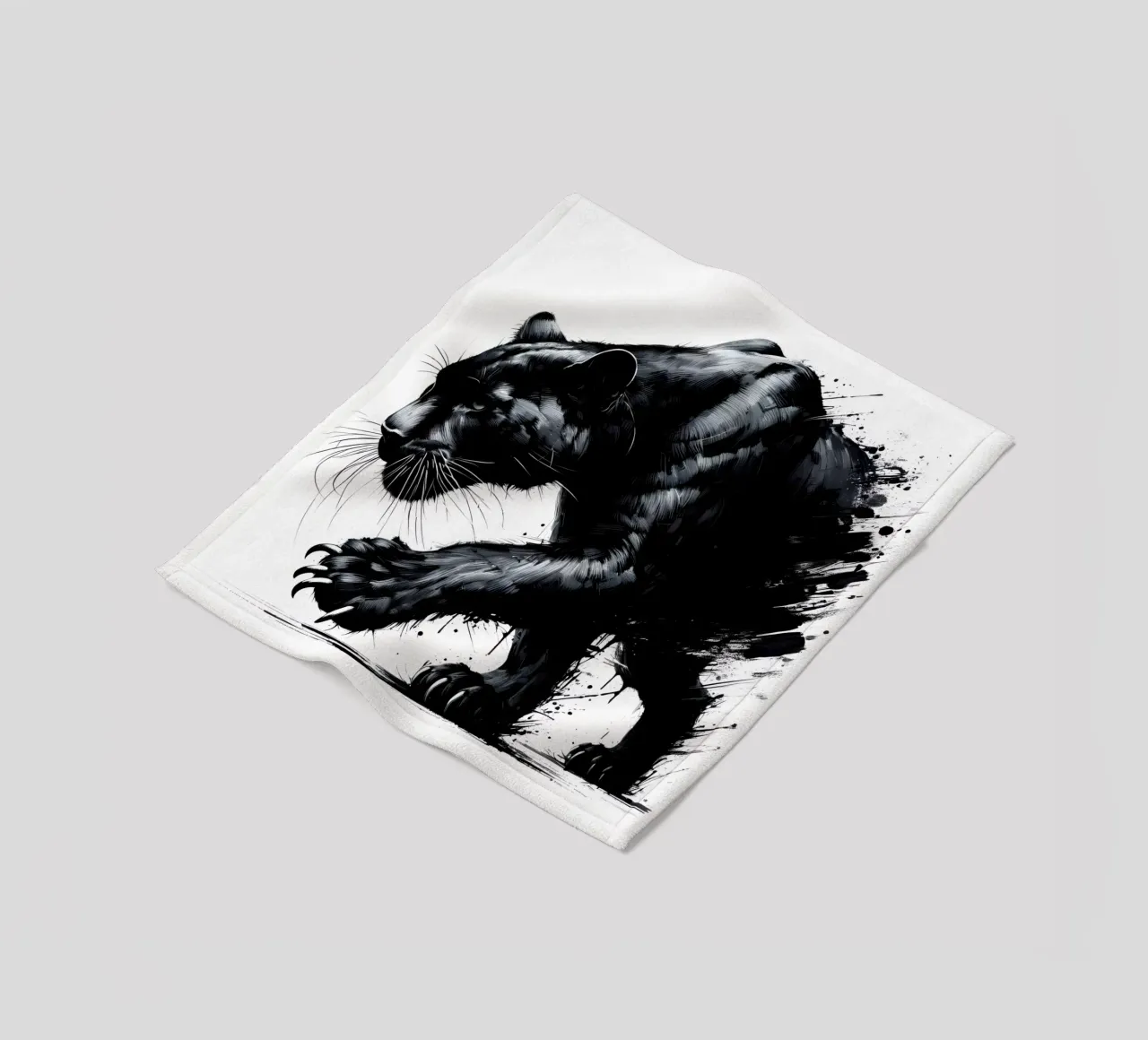 PANTERA NERA INAFFERRABILE coperta in pile da ARTOMATIC