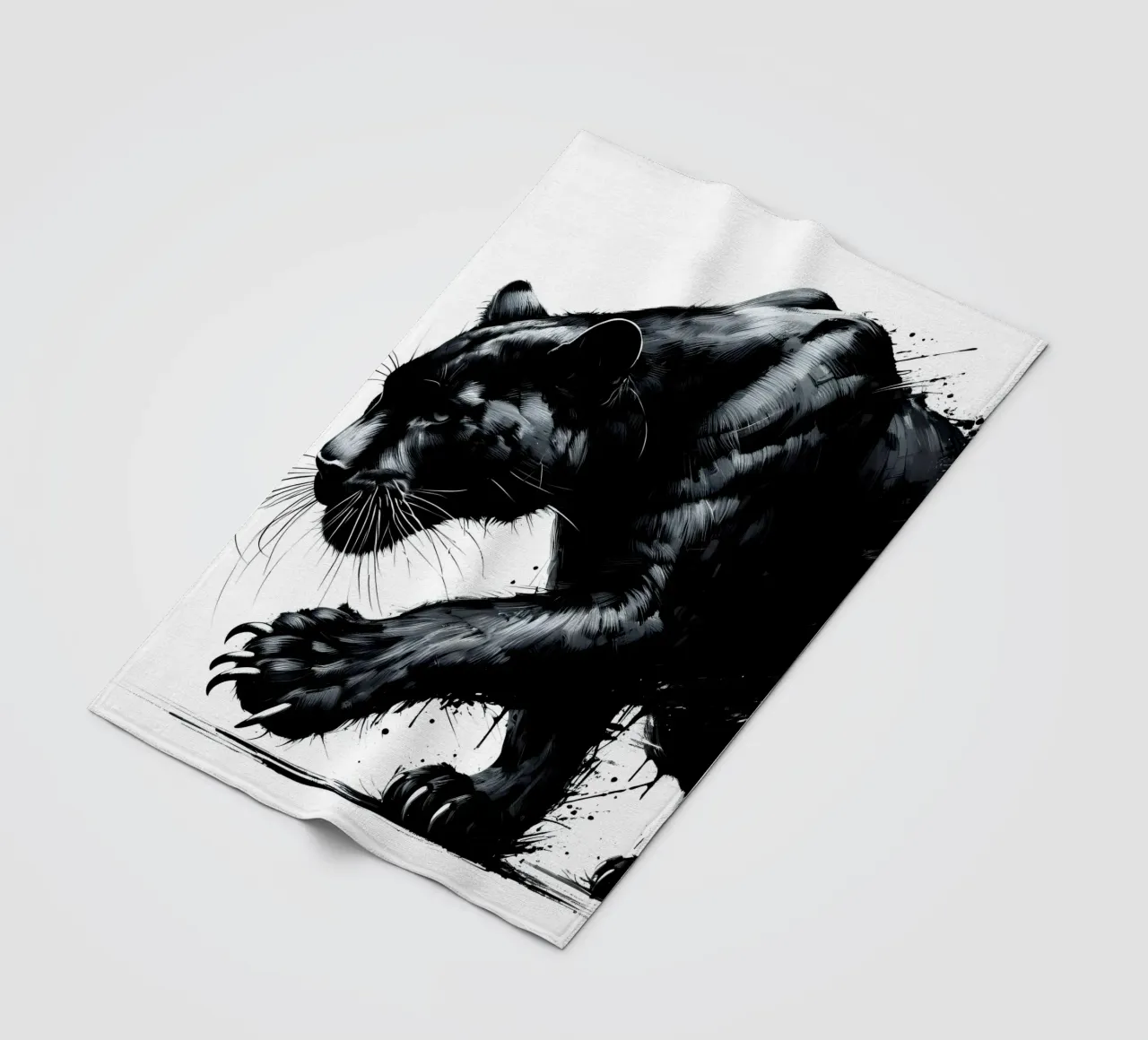 PANTERA NERA INAFFERRABILE coperta in pile da ARTOMATIC