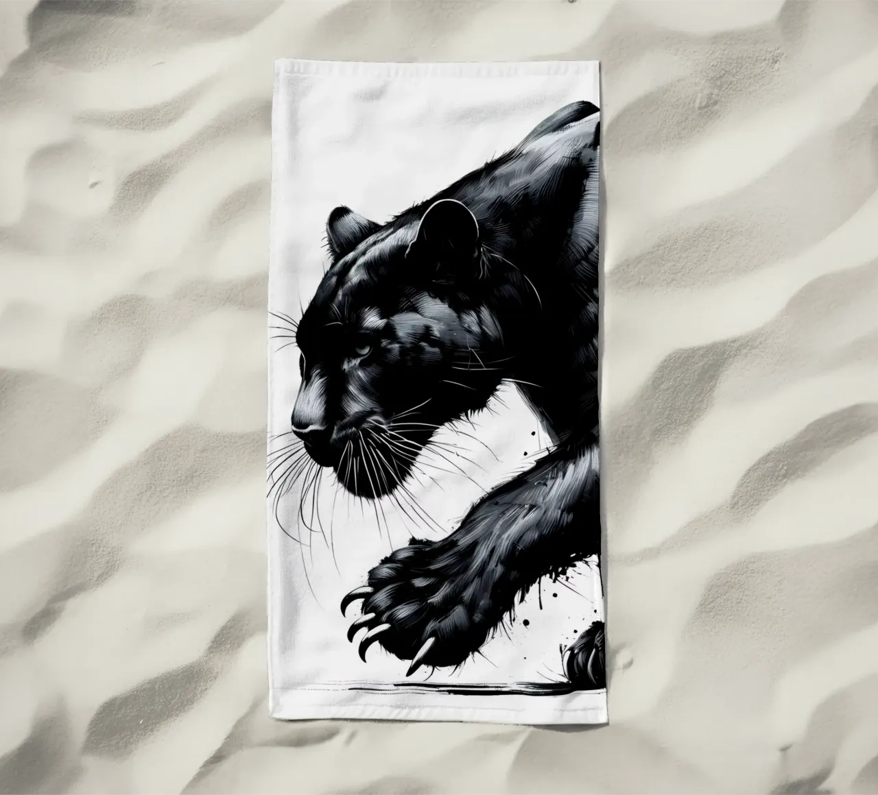 PANTERA NERA INAFFERRABILE telo mare da ARTOMATIC