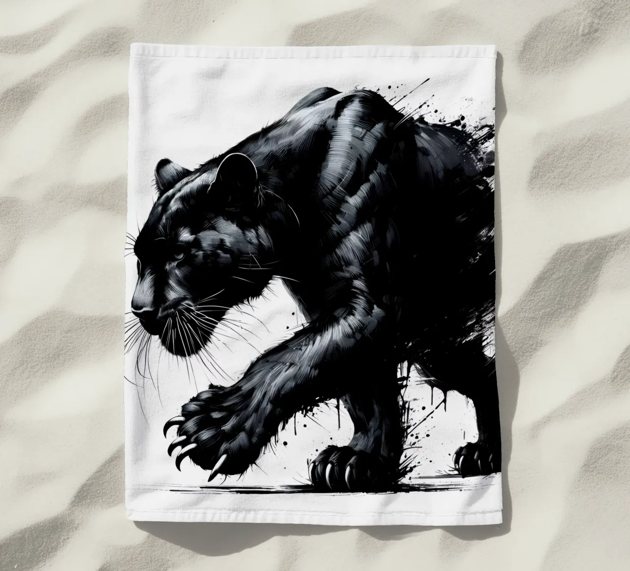 PANTERA NERA INAFFERRABILE telo mare da ARTOMATIC