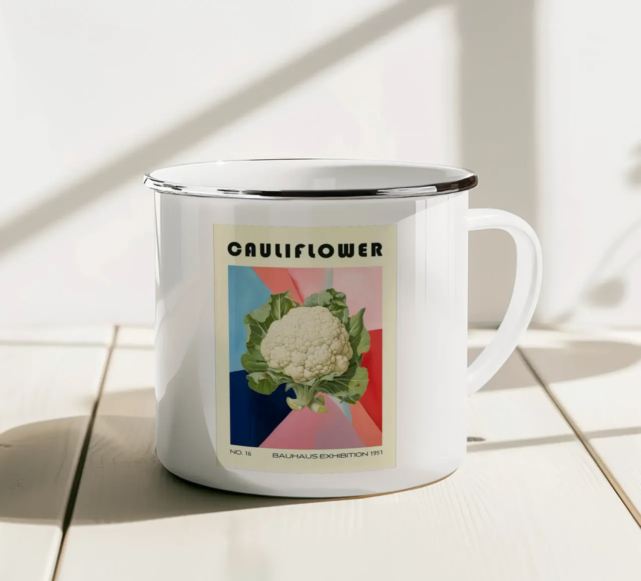 Cavolfiore Cucina di metà secolo tazza in smalto da kakaka