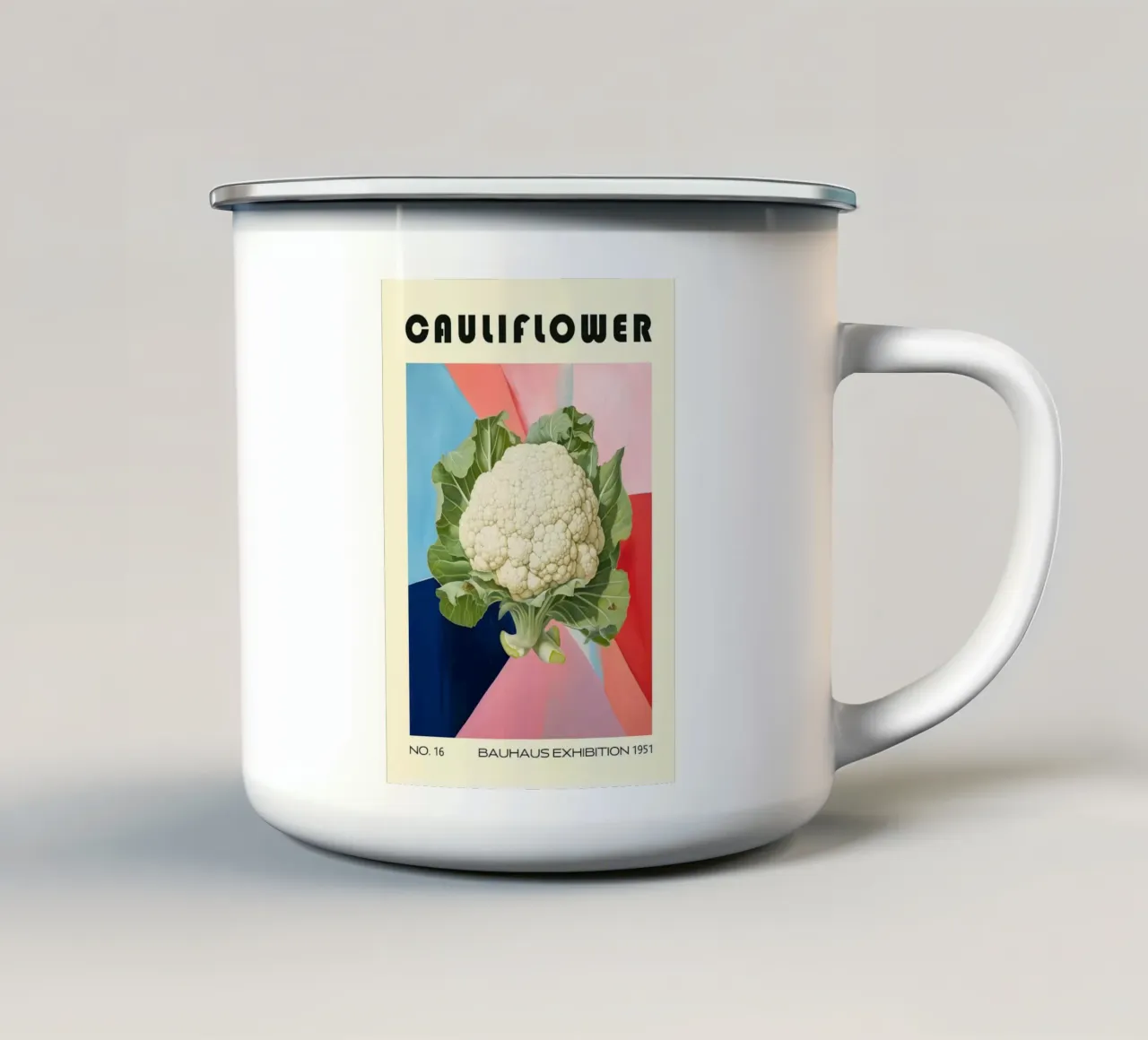 Cavolfiore Cucina di metà secolo tazza in smalto da kakaka