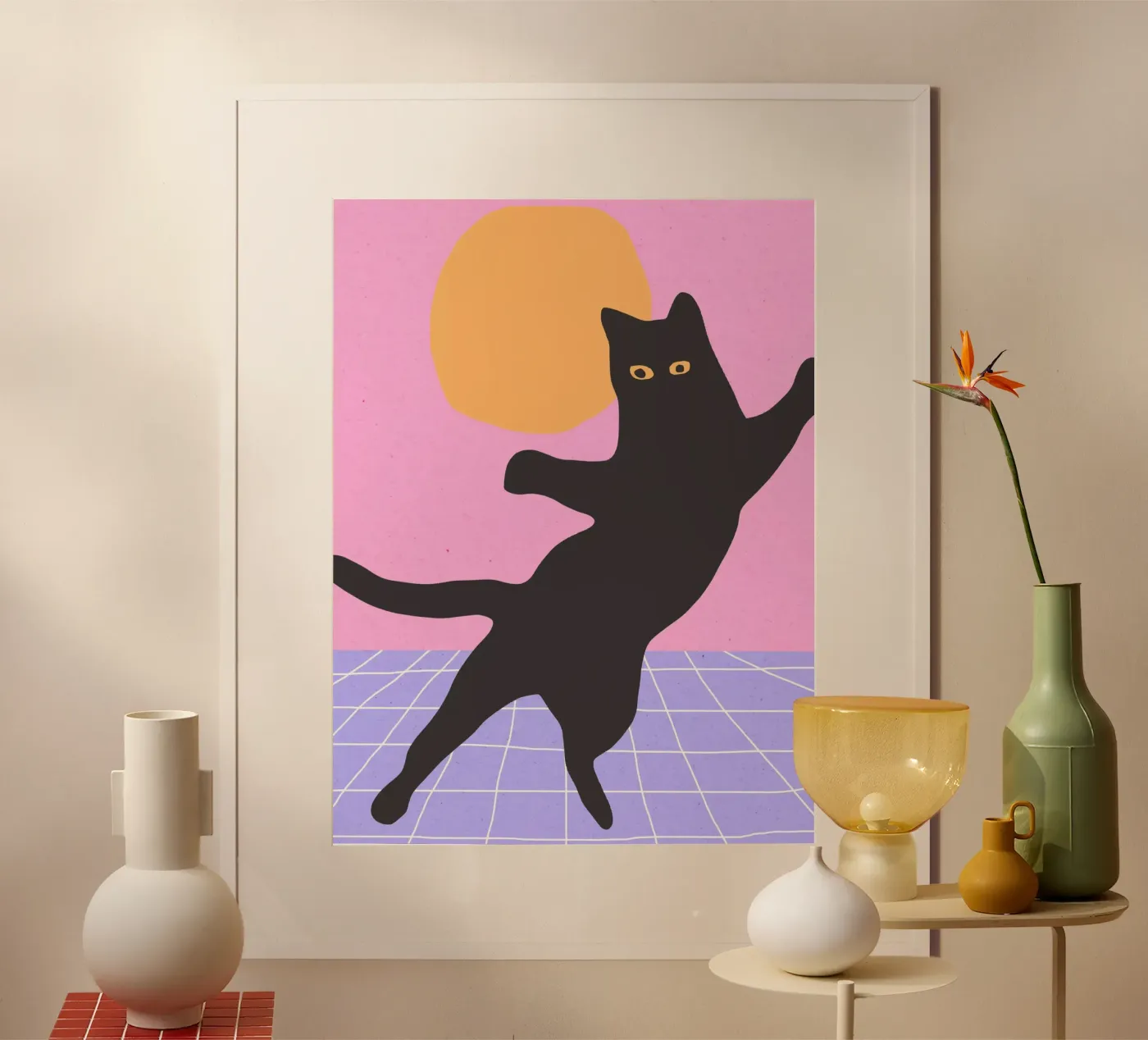 Disco Cat poster by Kim Hubball Studio
