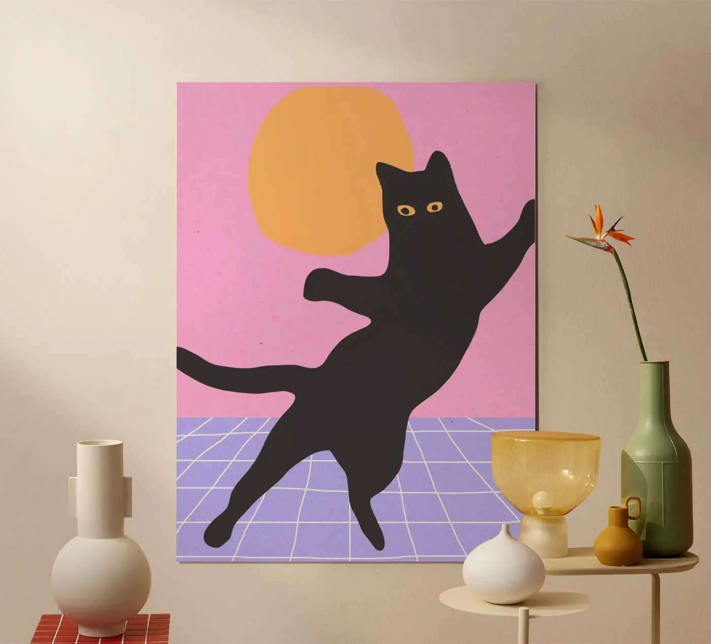 Disco Cat poster by Kim Hubball Studio