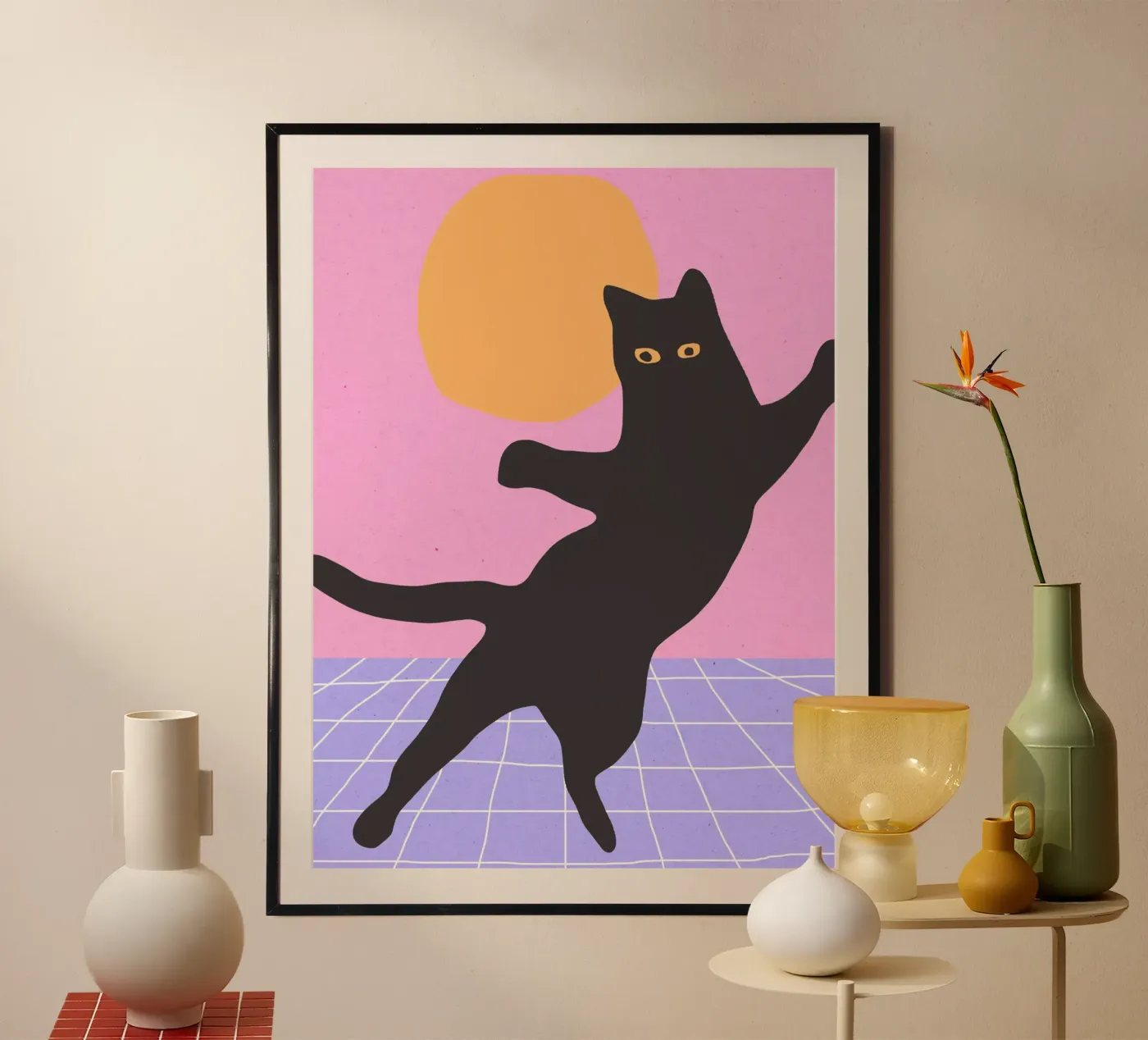 Disco Cat poster by Kim Hubball Studio