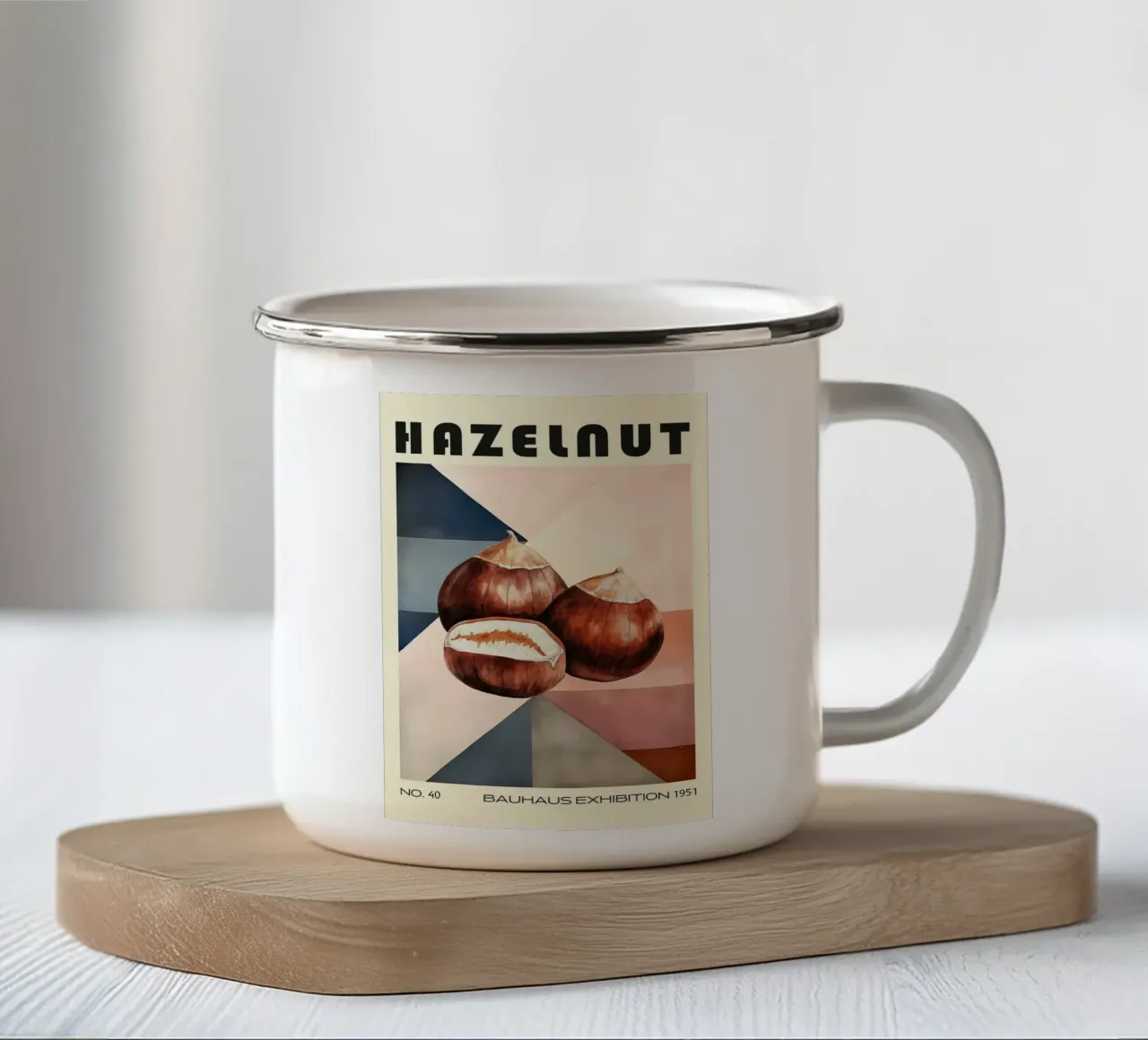 Cucina Bauhaus nocciola metà secolo tazza in smalto da kakaka