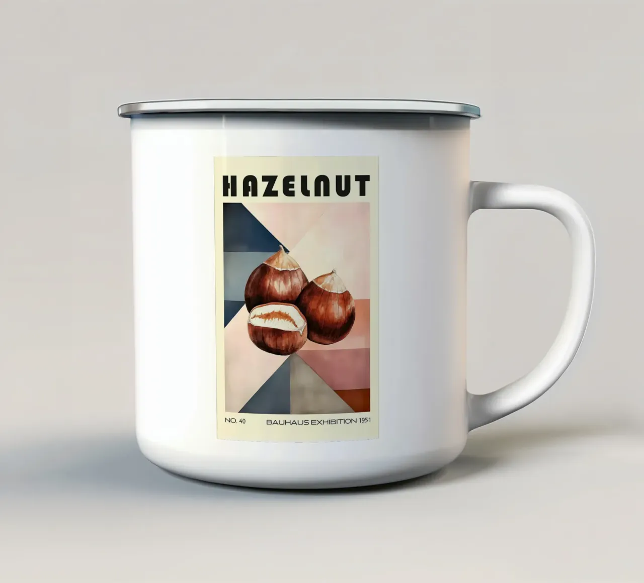 Cucina Bauhaus nocciola metà secolo tazza in smalto da kakaka