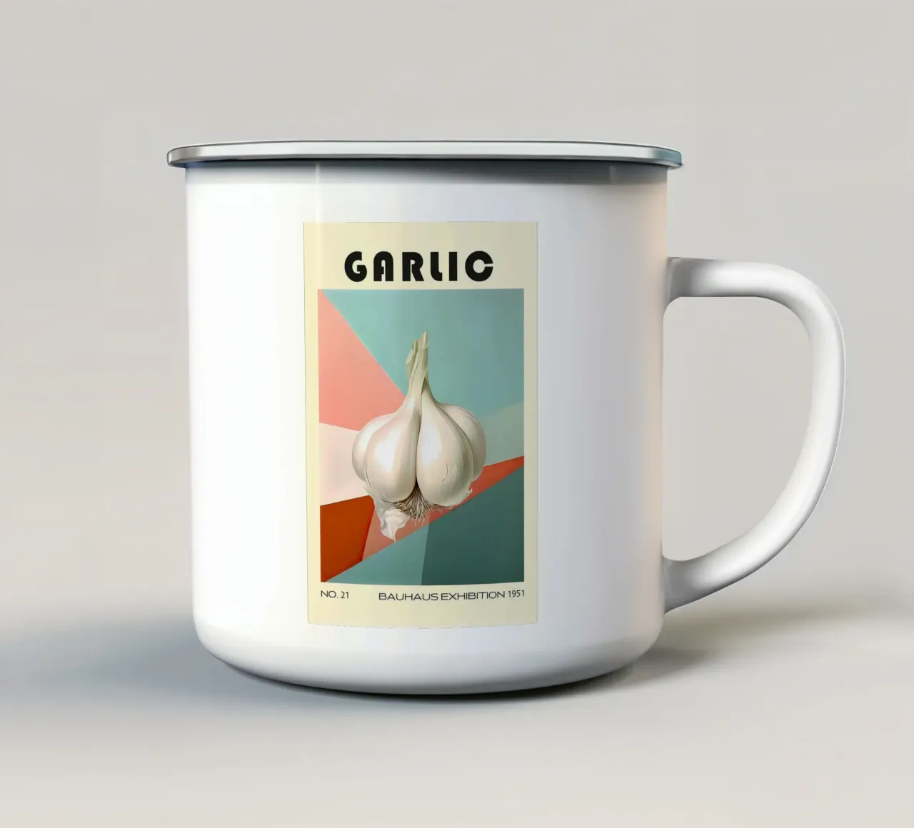 Cucina Bauhaus all'aglio tazza in smalto da kakaka