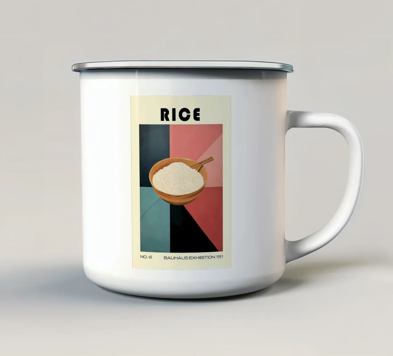 Cucina asiatica del metà secolo Rice tazza in smalto da kakaka