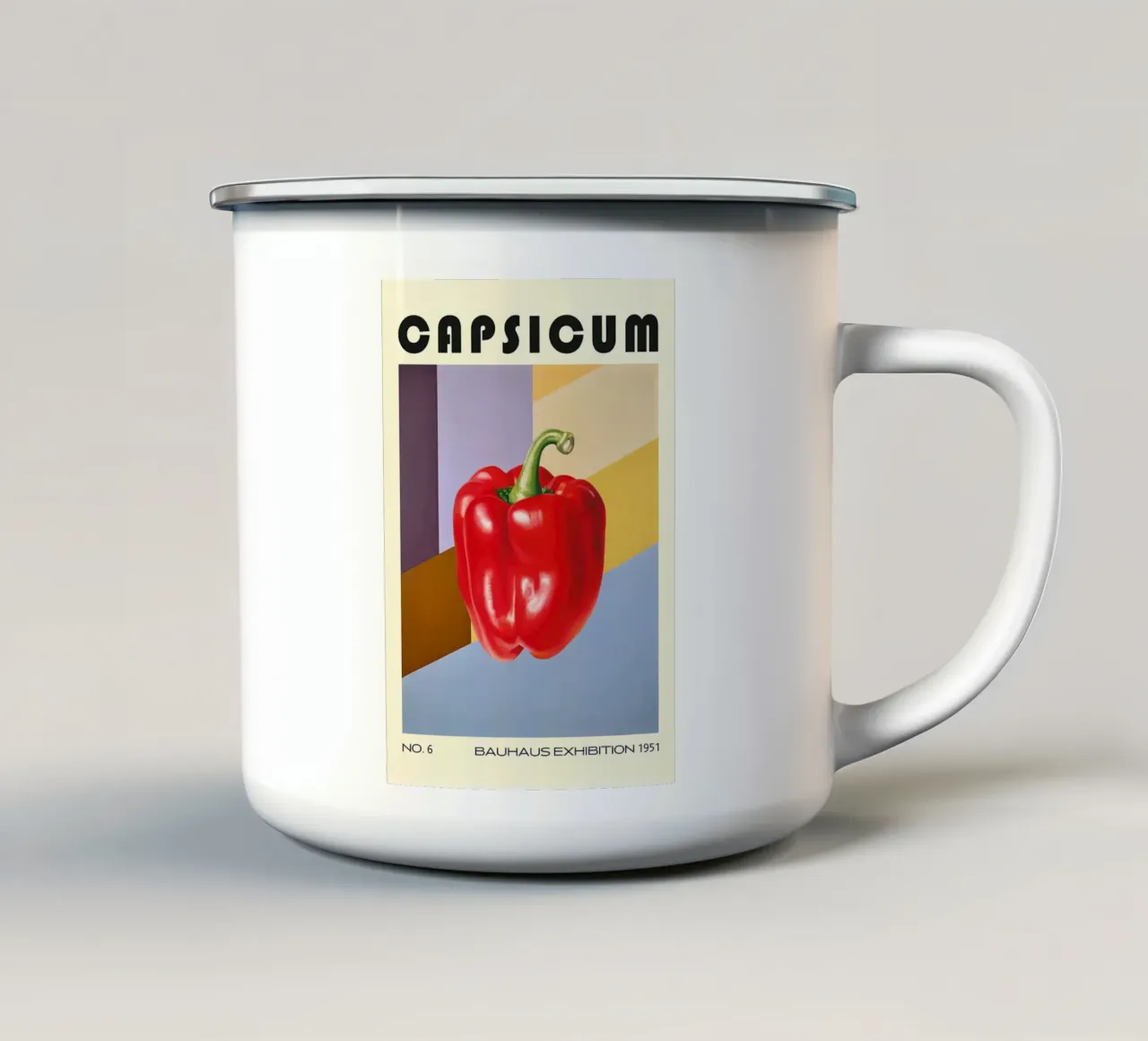 Cucina Bauhaus Pepe Rosso tazza in smalto da kakaka