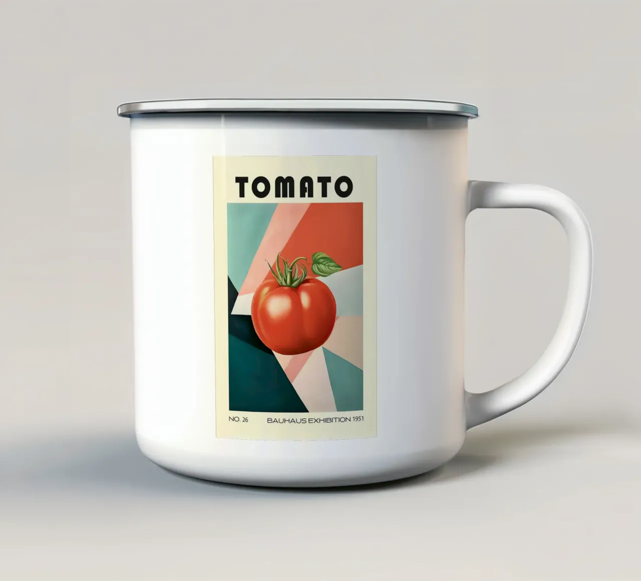 Pomodoro Bauhaus Arte in cucina tazza in smalto da kakaka
