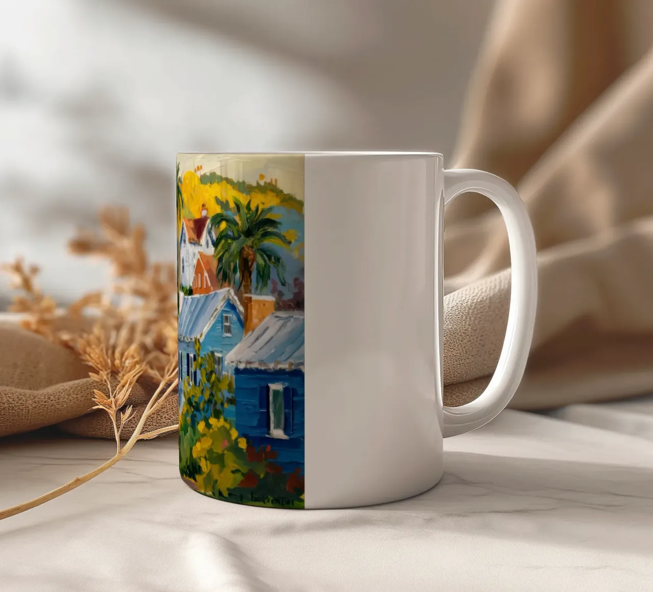 Patchwork del villaggio di Hillside tazza in ceramica da Angkasa Mist